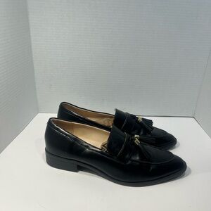 Black Leather Loafers with Tassels